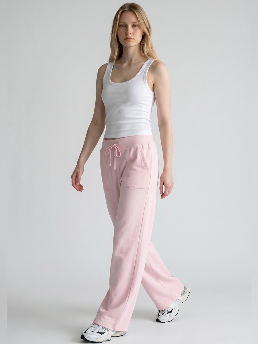 NWT-Sincerely Jules fleece wide leg Loung pants. Size XL color ballet slipper - Picture 1 of 6